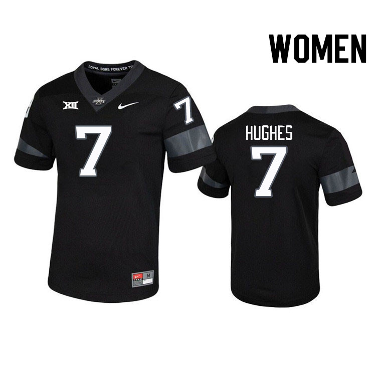 Women #7 Tanner Hughes Iowa State Cyclones College Football Jerseys Stitched Sale-Black